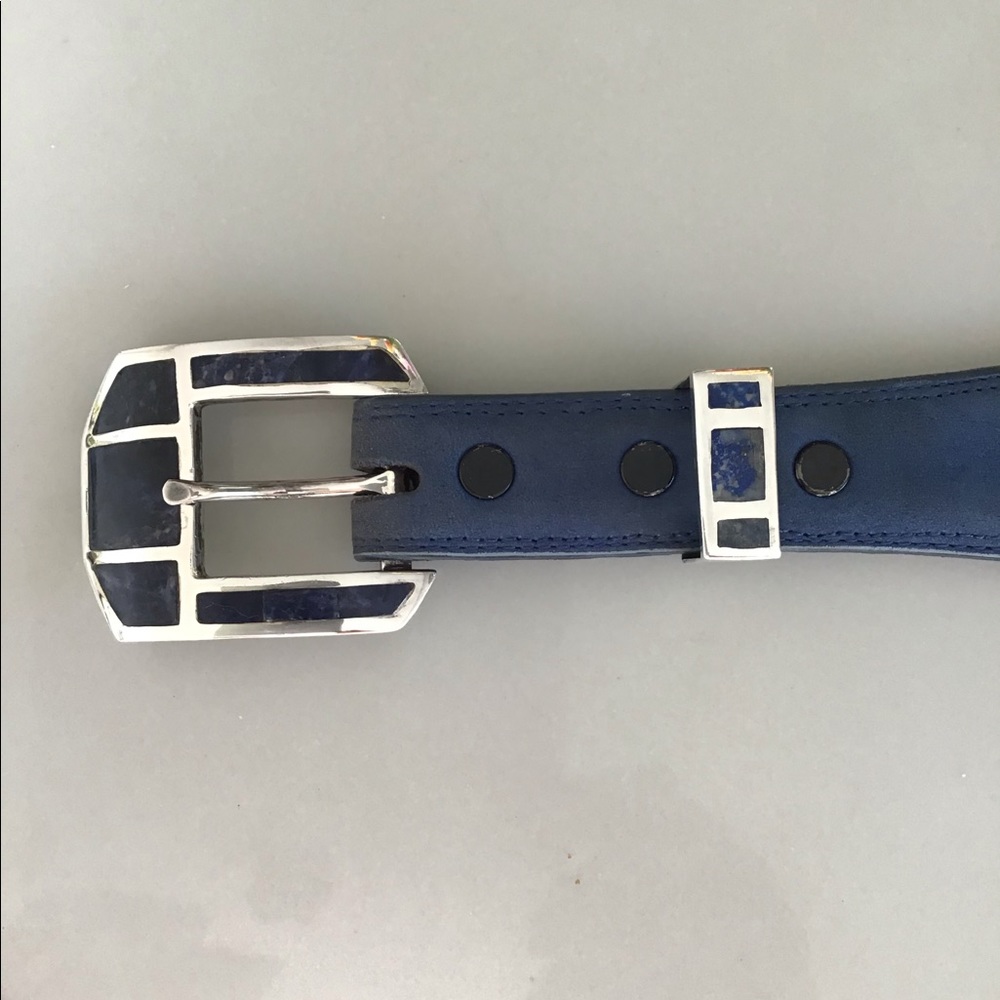 Sterling silver/lapizassli belt buckle with belt